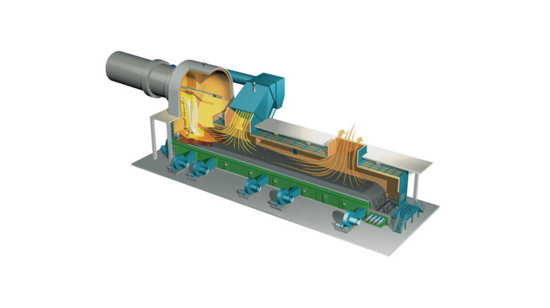 A website depiction of Claudius Peters' clinker cooler design using agile methodology and 3D CAD software.